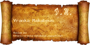 Vranka Makabeus névjegykártya
